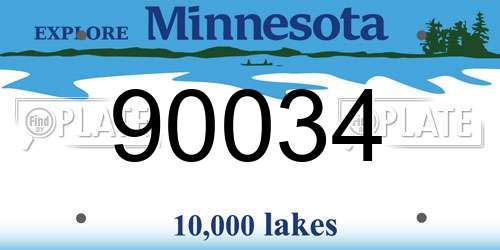 90034 Minnesota License Plate