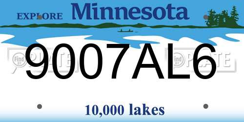 9007AL6 Minnesota License Plate