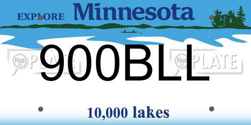 900BLL Minnesota License Plate