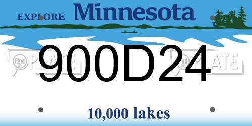 900D24 Minnesota License Plate