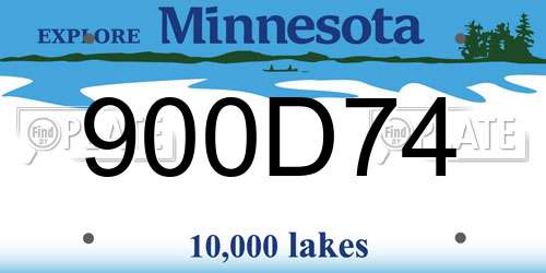 900D74 Minnesota License Plate