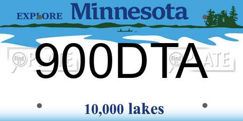 900DTA Minnesota License Plate