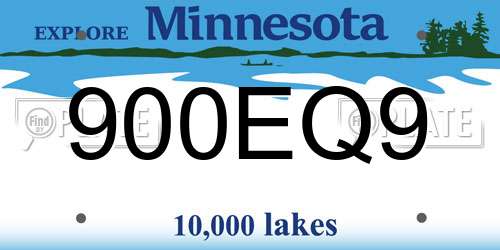 900EQ9 Minnesota License Plate