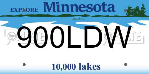 900LDW Minnesota License Plate