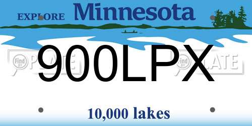 900LPX Minnesota License Plate