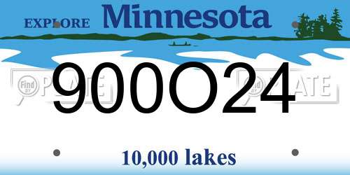 900O24 Minnesota License Plate