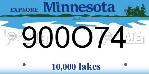 900O74 Minnesota License Plate