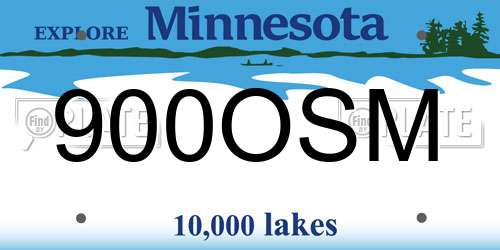 900OSM Minnesota License Plate
