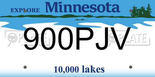 900PJV Minnesota License Plate