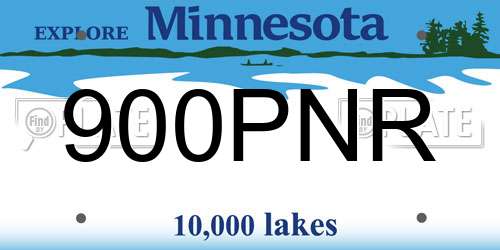 900PNR Minnesota License Plate