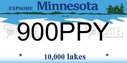 900PPY Minnesota License Plate