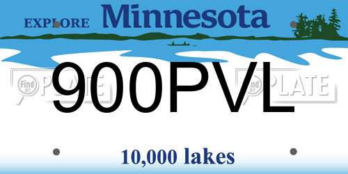 900PVL Minnesota License Plate