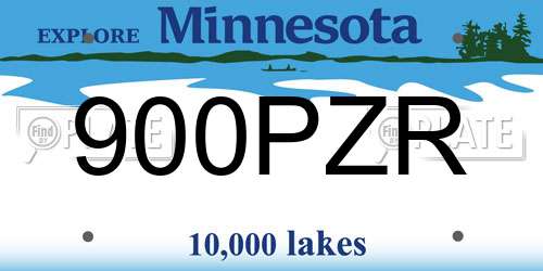 900PZR Minnesota License Plate