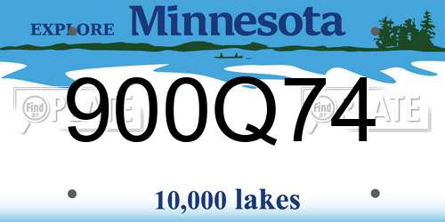 900Q74 Minnesota License Plate