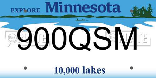 900QSM Minnesota License Plate