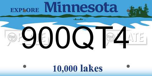 900QT4 Minnesota License Plate