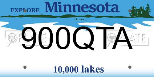 900QTA Minnesota License Plate