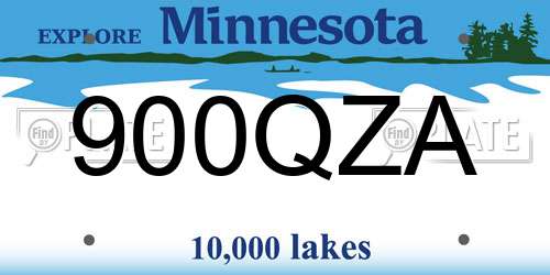 900QZA Minnesota License Plate