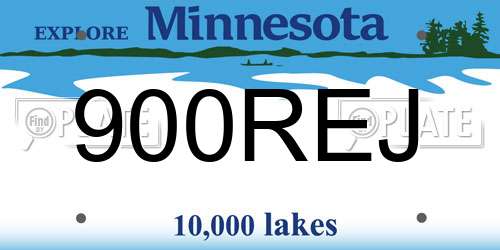 900REJ Minnesota License Plate