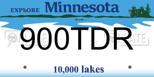 900TDR Minnesota License Plate
