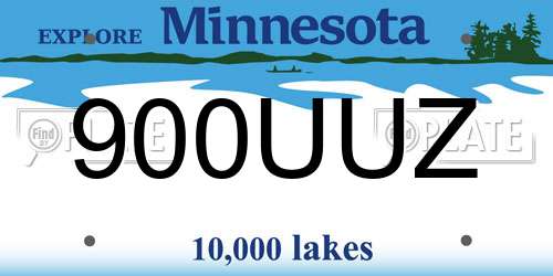900UUZ Minnesota License Plate