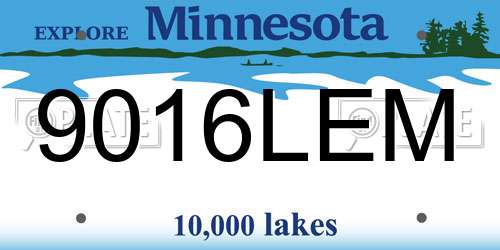 9016LEM Minnesota License Plate