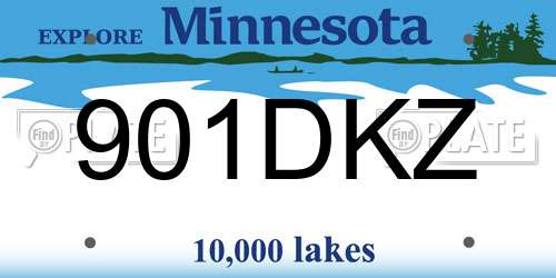 901DKZ Minnesota License Plate