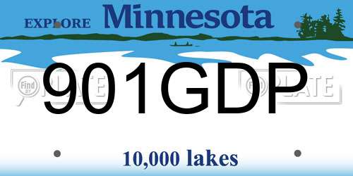 901GDP Minnesota License Plate