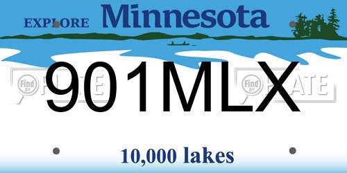 901MLX Minnesota License Plate
