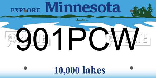 901PCW Minnesota License Plate