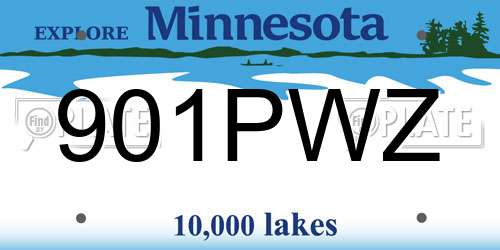 901PWZ Minnesota License Plate