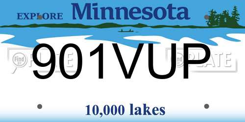 901VUP Minnesota License Plate