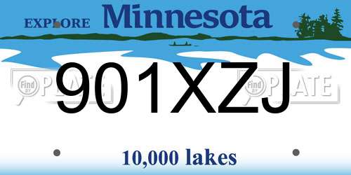 901XZJ Minnesota License Plate