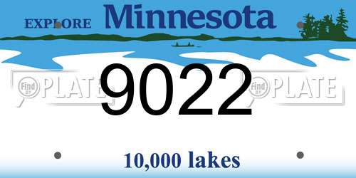 9022 Minnesota License Plate