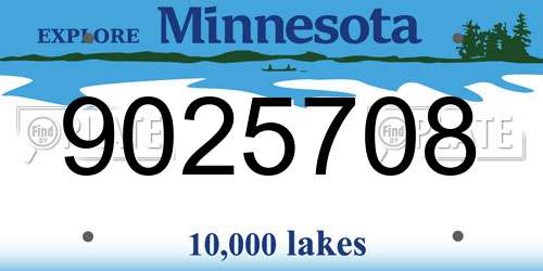 9025708 Minnesota License Plate