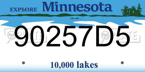 90257D5 Minnesota License Plate