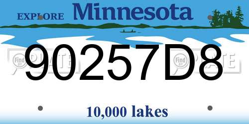 90257D8 Minnesota License Plate
