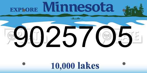 90257O5 Minnesota License Plate