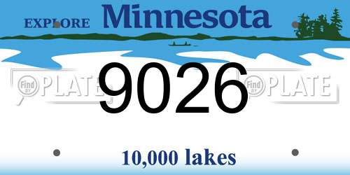 9026 Minnesota License Plate
