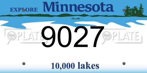 9027 Minnesota License Plate