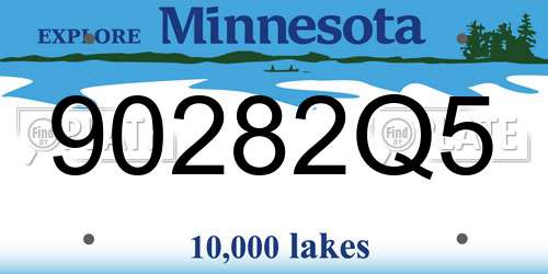 90282Q5 Minnesota License Plate