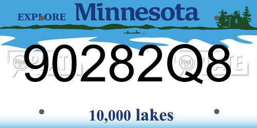 90282Q8 Minnesota License Plate