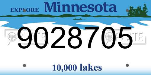 9028705 Minnesota License Plate