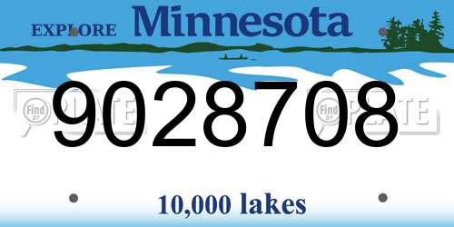 9028708 Minnesota License Plate