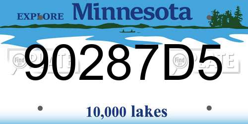 90287D5 Minnesota License Plate