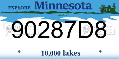 90287D8 Minnesota License Plate