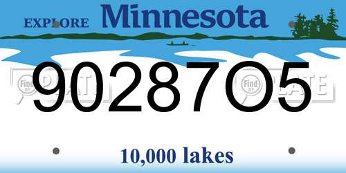 90287O5 Minnesota License Plate