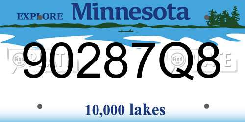 90287Q8 Minnesota License Plate