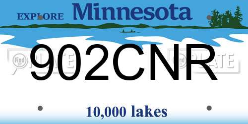 902CNR Minnesota License Plate