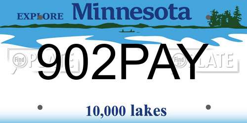 902PAY Minnesota License Plate